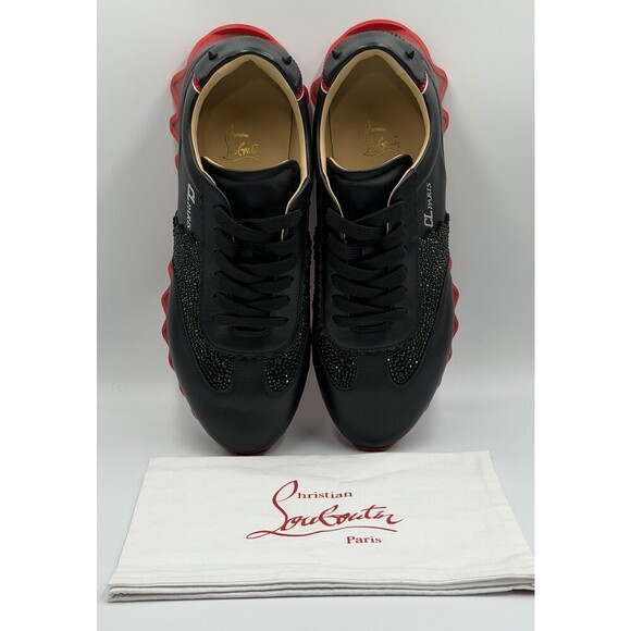 Christian Louboutin Loubishark Sneakers Leather Swarovski Crystal Size 43.5 EU main image 7